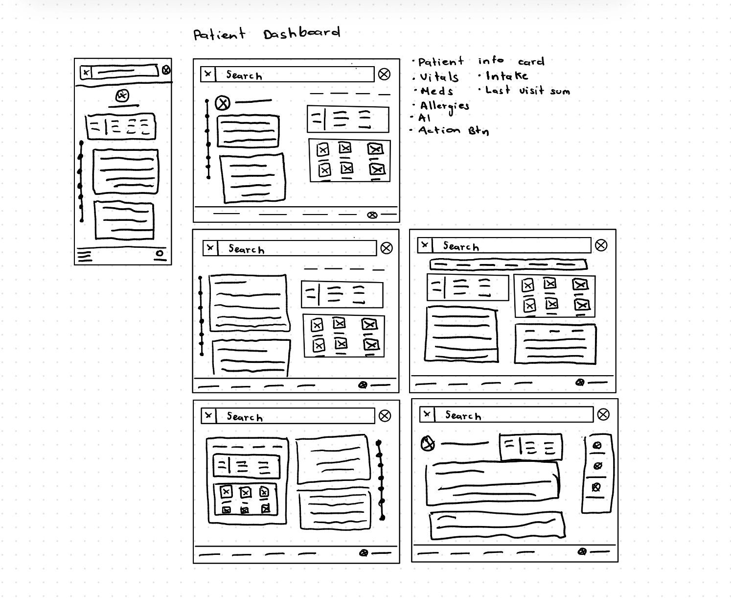 Task list wireframe